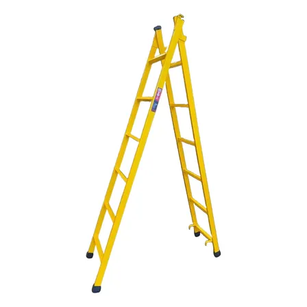Escada Extensiva 6/12 Degraus 3,58 Metros 3 Em 1 Em Aço Amarelo