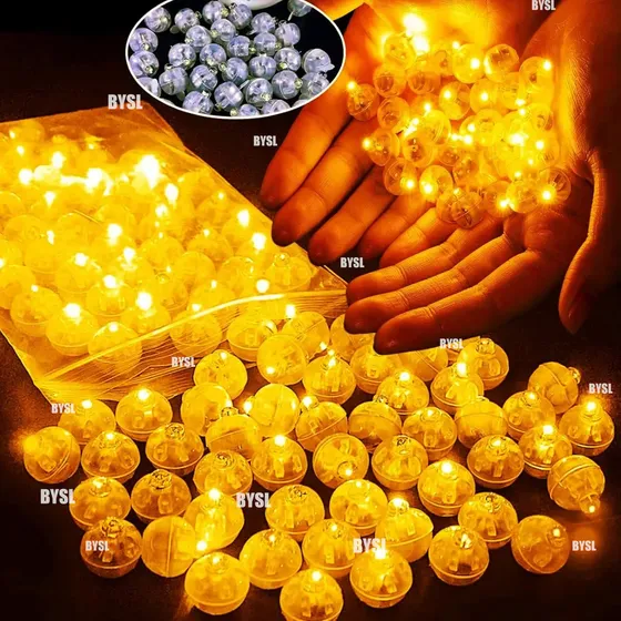 Kit 50 Mini Luzes LED Pisca-Pisca Branco Quente para Balões e Decoração de Festas