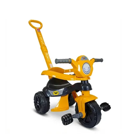 Triciclo Velotrol De Passeio E Pedal Infantil 3 Em 1 Kemotoca Protetor E Suporte Para Os Pés Preto/amarelo