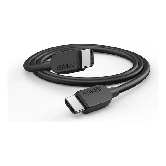 Cabo HDMI 2.1 Anker 8K@60Hz 4K@120Hz 1,8m Cor Preto, 48Gbps Ultra Alta Velocidade Certificado, Nylon Trançado Reforçado, Para PS5, Xbox Series, Switch, Samsung 8K, Apple TV, Projetor, PC Gamer e Mais