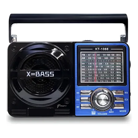 Rádio Am Fm Retrô Antigo Bluetooth Recarregável Bivolt Azul 127/220v