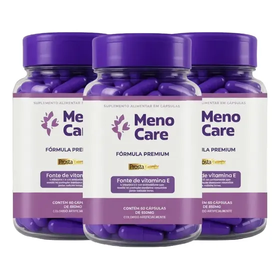 3 Meno Care Premium 60cáps -bem-estar Da Mulher Na Menopausa Imediato