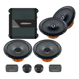 Kit Hertz 2 Vias Dsk 165 + Dcx 165.3 Modulo Amp 4 Canais Preto