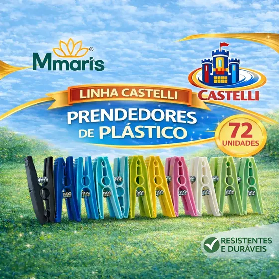 Prendedor de Roupa Prendedores Grampo Varal Pregador Pregadores Castelli