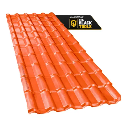 Telha Terracota 6 Ondas 197x88cm Ceramica Colonial Pvc Plan Laranja The Black Tools