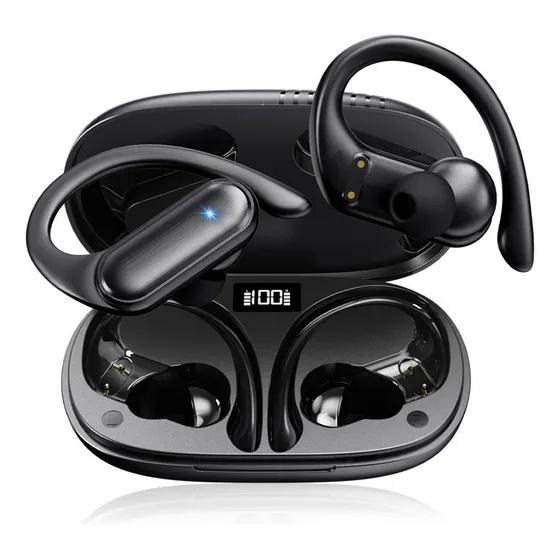 Fone de Ouvido Bela Voz A520 TWS com Bluetooth 5.4, Microfone e Gancho Esportivo à Prova d'Água IPX5 para Corrida