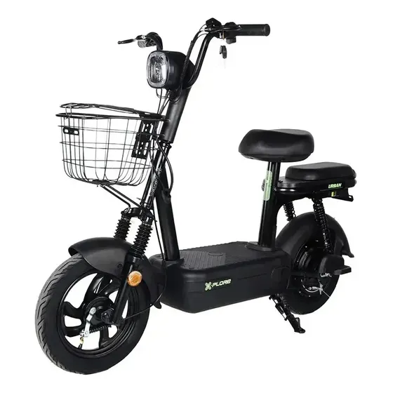 Bike Elétrica Urban Scooter 500w 48v 12ah Mobilidade Urbana Preto