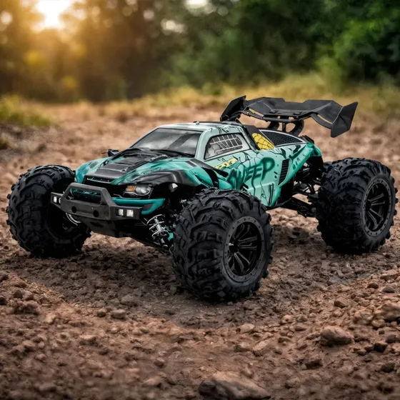 Carrinho Controle Remoto Off Road 4x4 Alta Velocidade 80km Buggy Conquer Veículo Rc Azul Ligeiro