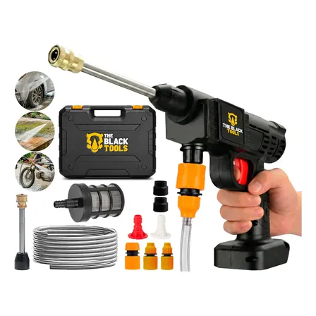 Lavadora Lava Jato Portátil Pressão Sem Fio + Maleta Moto Carro Ar Jardim Tpw600_sb The Black Tools Preto 127/220v 60 Hz