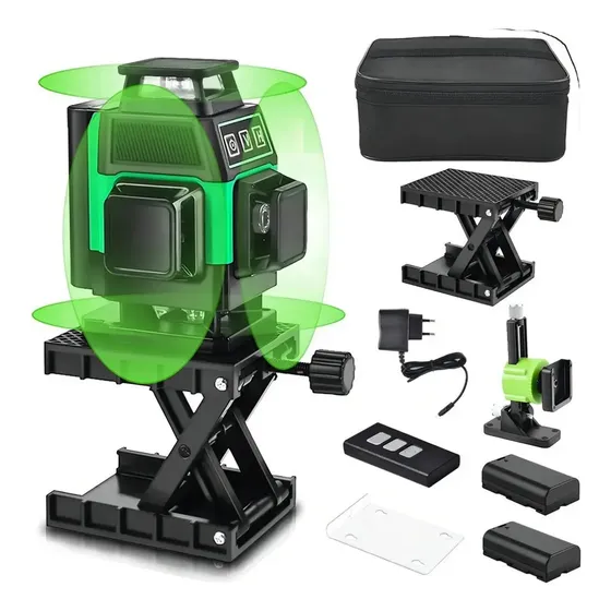 Nível Laser Gm Bear Pf152sp Verde 16 Linhas 4d Com Autonivelamento E 2 Baterias