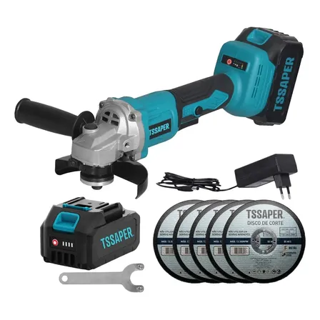 Esmerilhadeira Angular Brushless 115mm 2 Bateria 21v 3000mah Azul