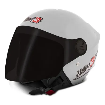 Capacete Moto Aberto Pro Tork New Liberty Three Viseira Fume Cor Branco - Tamanho 58