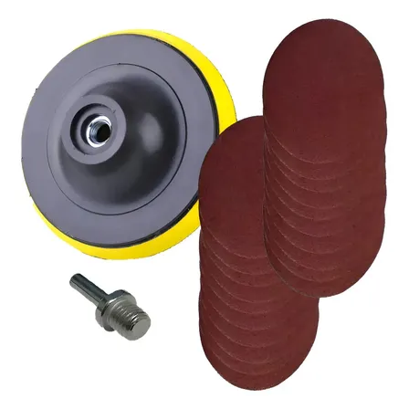 Suporte Para Lixadeira Furadeira + 20 Lixas Com Adaptador Vermelho/amarelo