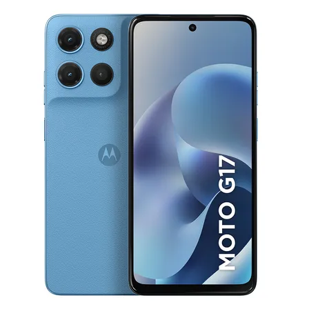 Smartphone Motorola Moto G17 4g - 256gb 4gb Ram + 8gb Ram Boost, Camera 50mp Sony Lytia 600, Tela Fhd+ 60hz, Bateria 5200 Mah - Azul