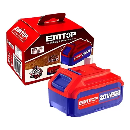 Bateria Li - Ion 20v 4ah Emtop Modelo Com Indicador De Led