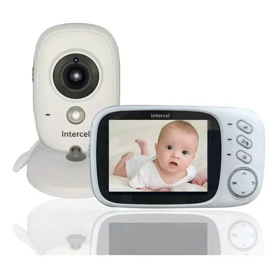 Babá Eletrônica Video Baby Noturna Recarregá Branco Intercel Branco