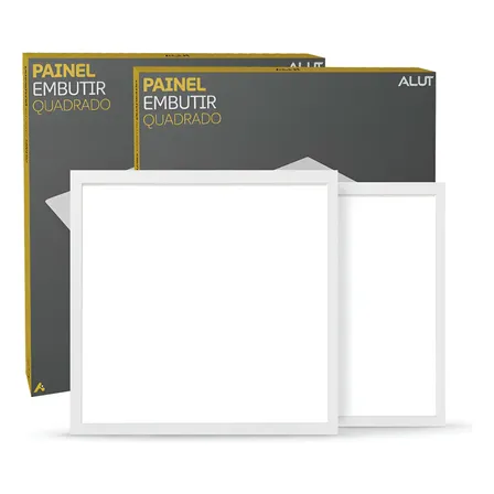 Kit 2 Painel Led Plafon Easy 50w 6500k Embutir Quadrado Bivolt Alut