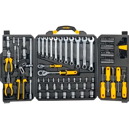 Kit De Ferramentas Combinadas Vonder 3599110105 Do 110 Peças - Preto