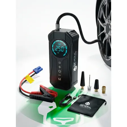 Auxiliar de Partida com Compressor de Ar Portátil para Carro e Moto