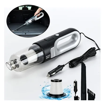 Aspirador De Pó E Sujeiras Automotivo Potente 180w Com Filtro Hepa E Cabo De 4,0m Para Carro Caminhão Caminhonete Portátil Preto 12v