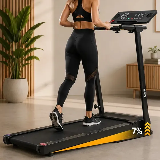 Esteira Elétrica Ergométrica Dobrável Mbx 10km/h Bivolt Profissional Residencial 110kg Preto 127/220v