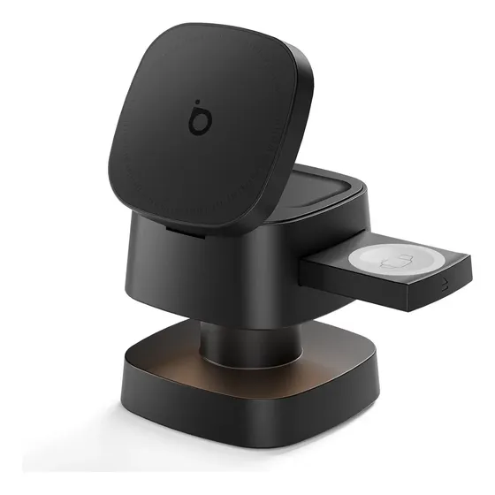 Estação de Carregamento Sem Fio 4 em 1 Basike para iPhone, Apple Watch e AirPods com Luz Noturna