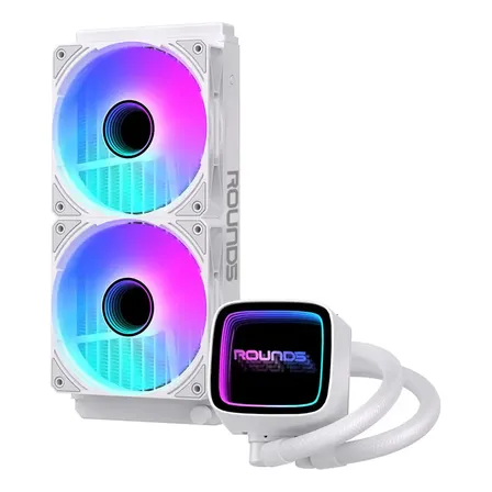 Water Cooler 240mm Round5 Eurus Argb Bomba Fundo Infinito Cor Branco