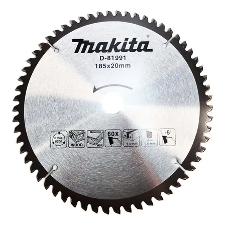Disco Serra Circular Makita D-81991 185mm 60 Dentes Mdf Prateado