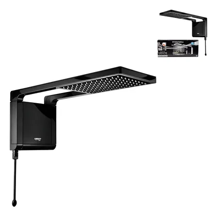 Chuveiro Elétrico Lorenzetti Acqua Storm Preto de Parede 7.8 kW