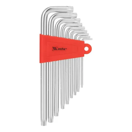 Jogo Chaves Torx Longas Acetinado T10-t50 9pcs Mtx Prateado