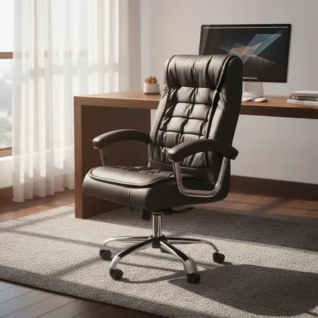 Cadeira Escritório Big Presidente Ergonômica Estofado Pu Cor Preto