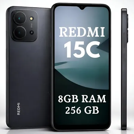 Xiaomi Redmi 15c 256gb 8gb RAM + estojo+carregador 33w preto