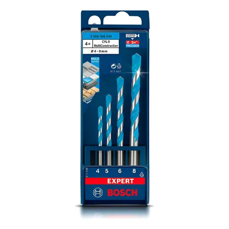 Conjunto Bosch Wick 4 5 6 8 mm, multimaterial