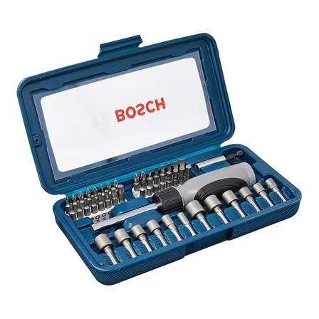 Kit De Conjunto Bosch Professional, 46 Peças, Acessórios, Dicas, Tubos, Alça, Suporte Magnético, Chave De Fenda Manual, Promoline