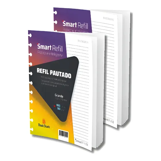 Kit 2 Refil Pautado Caderno Inteligente 200 Fls A4 11 Discos