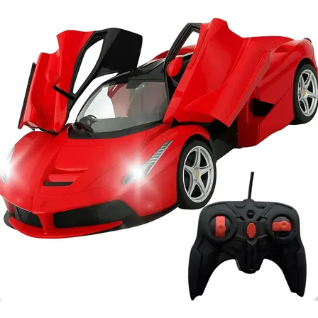 Brinquedo De Menino Carro Ferrari Carrinho Premium De Controle Remoto Vermelho Abre Portas Acende Farol Thevisionaries