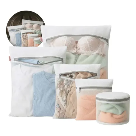 Kit 5 Sacos Protetores De Rede Para Lavar Roupas Delicadas Com Zíper Reforçado Rede Protetora Reutilizável Para Máquina De Lavar Lingeries Malhas E Tecidos Sensíveis - Sayonara