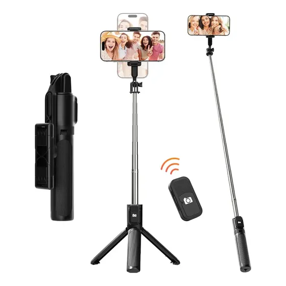 Tripé Flexível Inova para Celular com Controle Bluetooth e Rotação 360° Tripé Celular universal Estável 360° para Celular Vlog