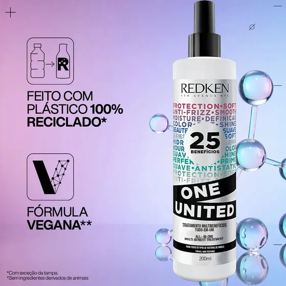 Leave-in Com Proteção Térmica Até 230°c, Tratamento Multibenefícios, Antifrizz E Condicionamento Leve Sem Pesar, One United Redken 200ml Redken One United Leave-in Hidratação