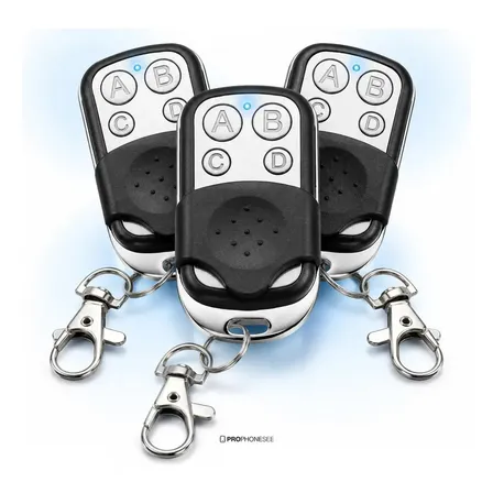 Kit C/ 3 Controles Remoto Universal C/ 4 Botões 433mhz Rf Compatível C/ Dispositivo Para Mega Controle Portão Eletrônico Automático Garagem Alarme Porta Residencial Cerca Elétrica Pro Phone See