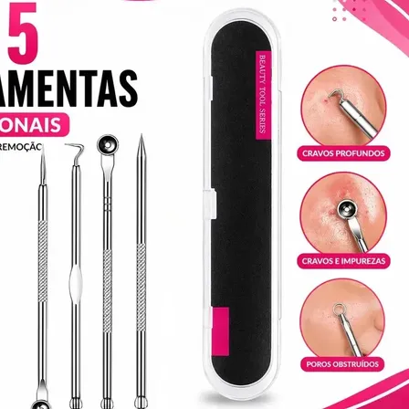 Extrator Removedor De Cravo Inox Kit C/ 4 Agulhas + Estojo