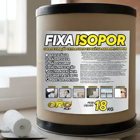 Cola Fixa Isopor Premium 18kg Ultra Forte Para Telhados E Lajes Branco - 18kg