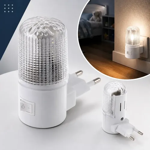 Luz Noturna LED De Tomada Bivolt Luminária Mini Abajur Infantil Quarto Bebê Corredor Alínea