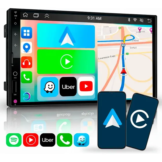 Multimídia 7 Polegadas Carplay Android auto sem fio Mp5 Rs-7007br 7 cor preto