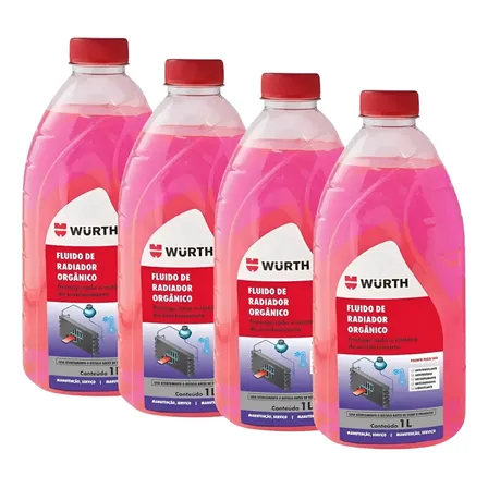 Aditivo De Radiador Pronto Uso Arrefecimento Kit C/ 4 Litros Rosa-chiclete