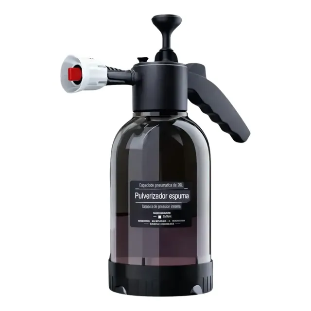 Pulverizador Snow Foam Pressão Manual 2l Profissional Preto Lavagem Lavar Carro Regar Horta