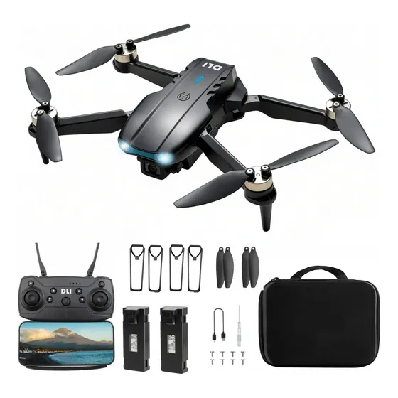 Drone E99pro Wifi 2 Dupla Hdcameras Profissional 2 Bateria Cor Preto