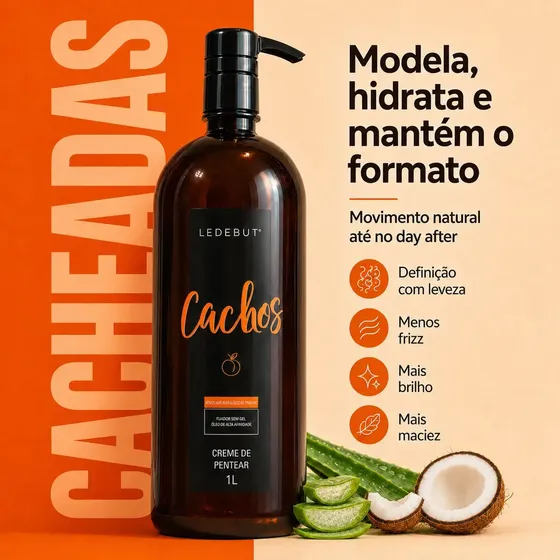 Creme De Pentear Cachos Ativador Ledebut - 1 Litro