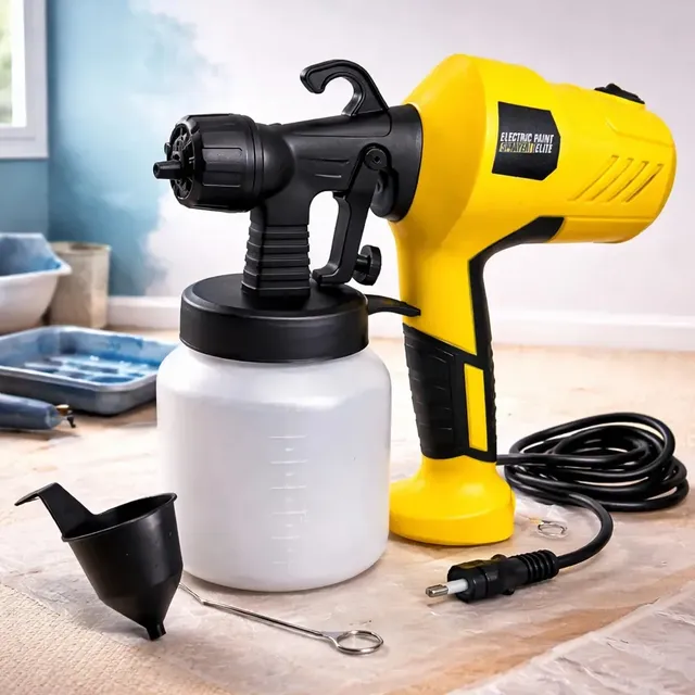 Pulverizador De Tinta Elétrico Pistola De Pintura Spray Profissional A Tabuleria Bico Ajustável 110v