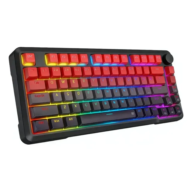 Teclado Gamer Switch Magnético 8000hz Rgb Anti-ghosting Total Keycaps Pbt Gradiente Trigger Ajustável 01mm Vermelho Inglês Us
